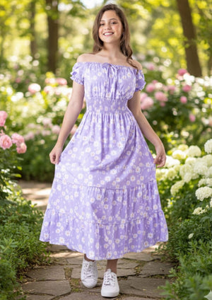 Vestido Longo Lastex Lilas
