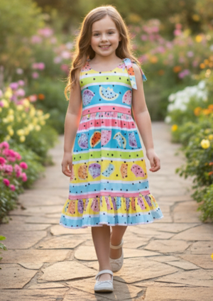 Vestido Isa estampado multicolorido