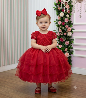 Vestido Bella Child Lavínia Vermelho