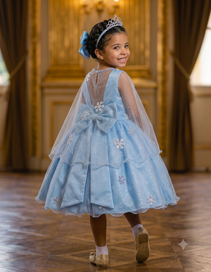 Vestido Frozen Com Capa