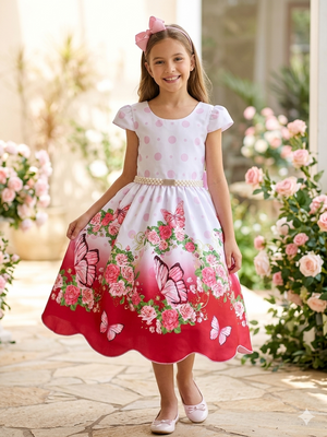 Vestido Infantil Jardim Encantado