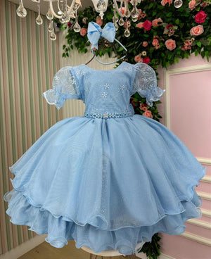 Vestido Bella Child Laize Azul Bebê