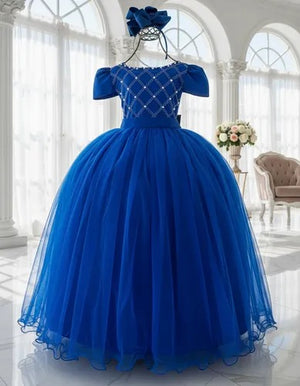 Vestido Enjoy Longo Gabriela Azul Royal