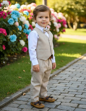 Conjunto Miss Cherry Colete Davi Bege - Marrom Claro