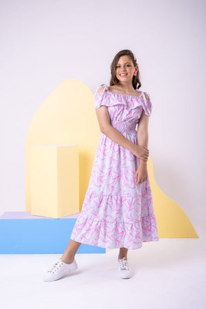 Vestido Longo Ciganinha Ombro a Ombro