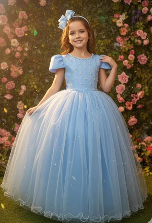 Vestido Enjoy Longo Gabriela Azul Bebe