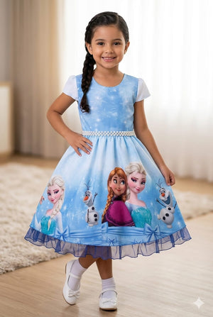 vestido frozen Azul