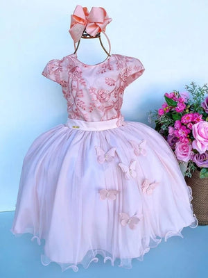 Vestido Com Aplicação De Borboletas