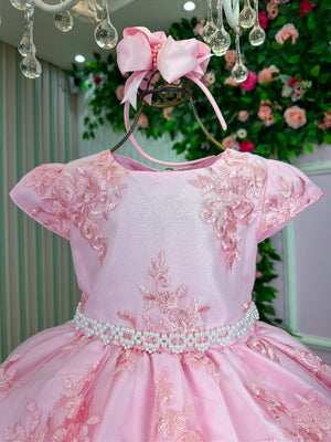 Vestido Marie Realeza Mari Rosa Bebê