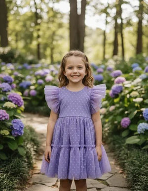 Vestido Infantil 2 Maria De Poa Lilás