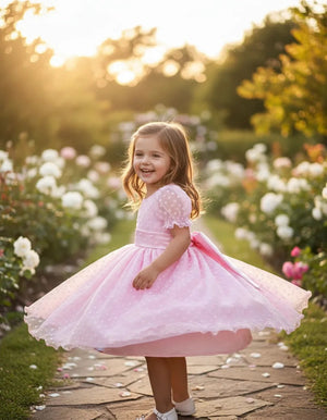 Vestido Infantil Festa Tule Bolinha Mariê