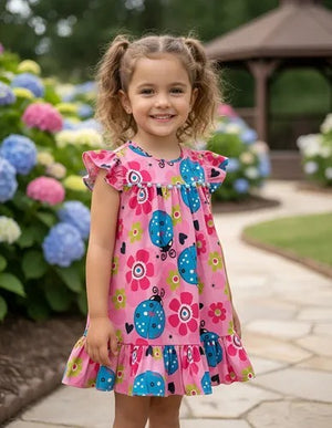 Vestido Sofia Infantil Crepinho Estampado