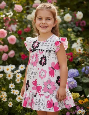 Vestido Sofia Infantil Crepinho Estampado