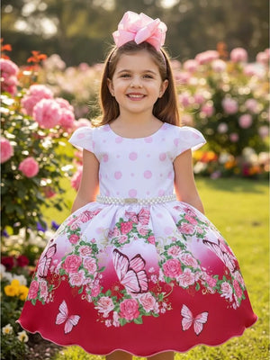 Vestido Infantil Jardim Encantado