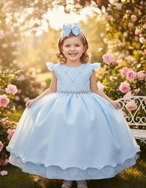 Vestido Ysa Kids Francine Azul Bebê