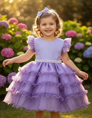 Vestido Ysa Kids Belinda Lilás