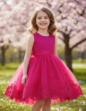 Vestido De Tule e Barra Bordada