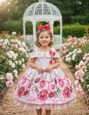 Vestido Ombro a Ombro Com Flor