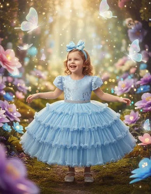 Vestido Menina Bonita Jardim das Borboletas
