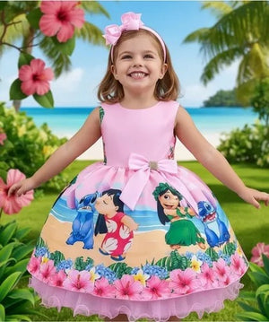 Vestido Infantil Temáticos Luxo Lilo e Stitch