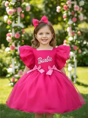 Vestido Temático Barbie 2 Laço Pink