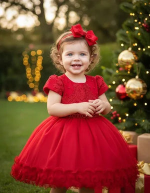 Vestido Menina Bonita Peito Com Renda