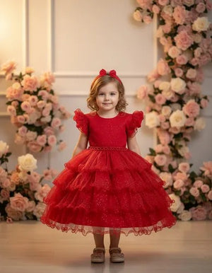 Vestido Ysa Kids Belinda Vermelho