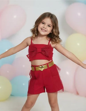 Conjunto Short Crpped com Laço Casual