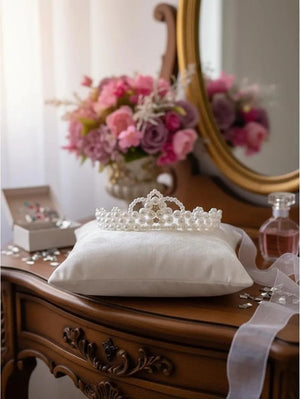 Coroa Infantil Menina Belli Branca Perolas