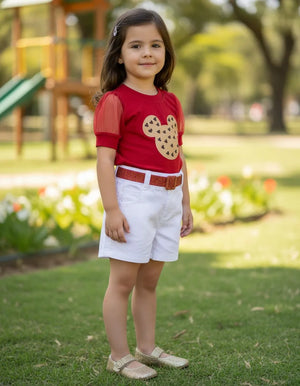 Conjunto Julia Blusa t Shirt + Bermuda+Cinto