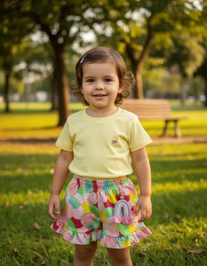 Conjunto ZK Short Estampado Babadinho E T-Shit Básica