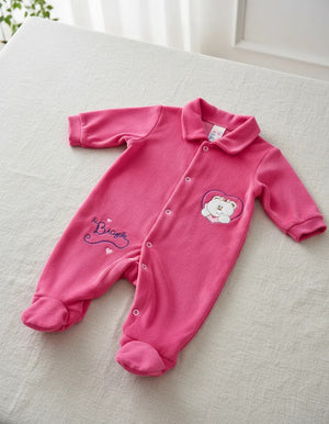 Macacão De Plush Para Bebê bordado