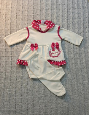 Conjunto de Body para Bebê Menina com Gola 3 pç calça+body+colete