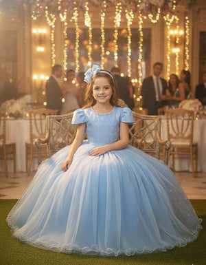 Vestido Enjoy Longo Gabriela Azul Bebe