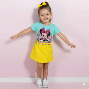 Conjunto Shorts Saia + Camiseta