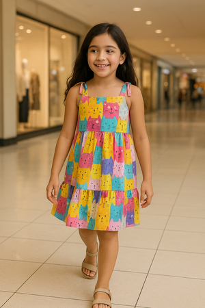 Vestido Isa Gato Colorido