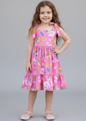 Vestido Isa Rosa Estampado