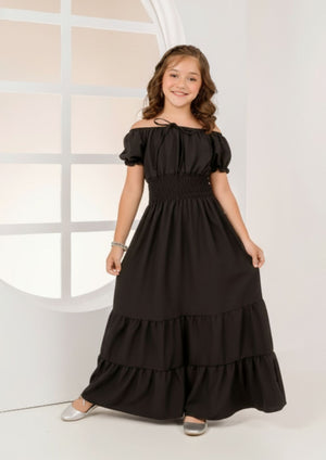 Vestido Longo Lastex Preto
