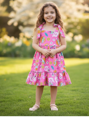 Vestido Isa Rosa Estampado