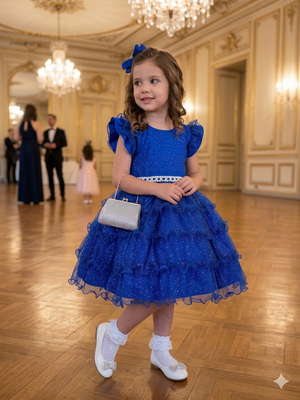 Vestido Ysa Kids Belinda Azul Royal