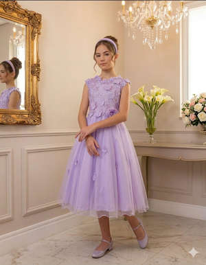 Vestido Juvenil Vila Lele Regata Flores Lilas