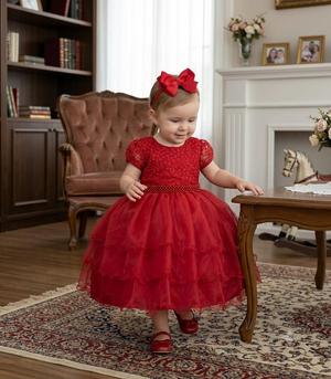 Vestido Bella Child Lavínia Vermelho