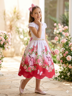 Vestido Infantil Jardim Encantado