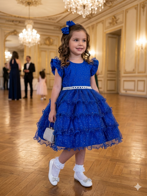 Vestido Ysa Kids Belinda Azul Royal