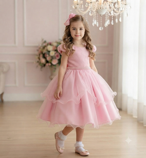 Vestido Bella Child Polly Rosa Chiclete