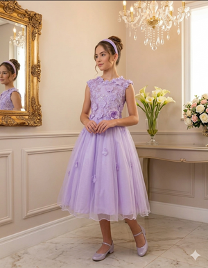 Vestido Juvenil Vila Lele Regata Flores Lilas