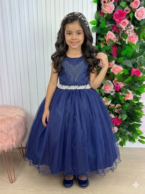 Vestido Marie Longo Larissa Azul Petroleo