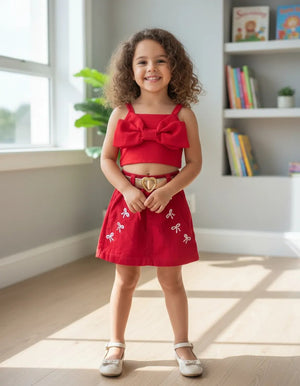 Conjunto Short Saia Laço Bordado