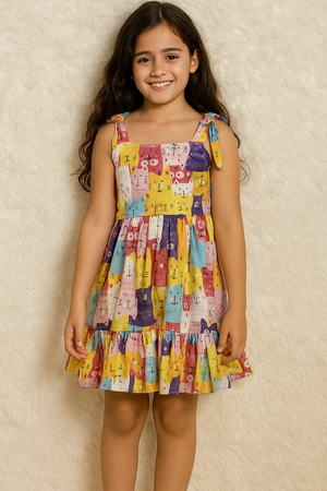 Vestido Isa Gato Colorido