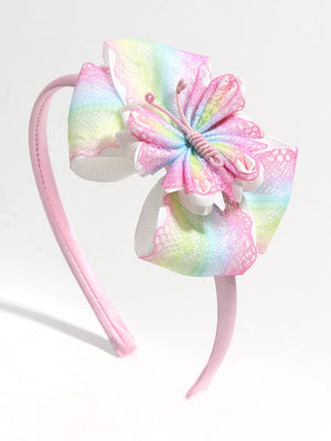 tiara infantil menina com laço e jardim encantado.